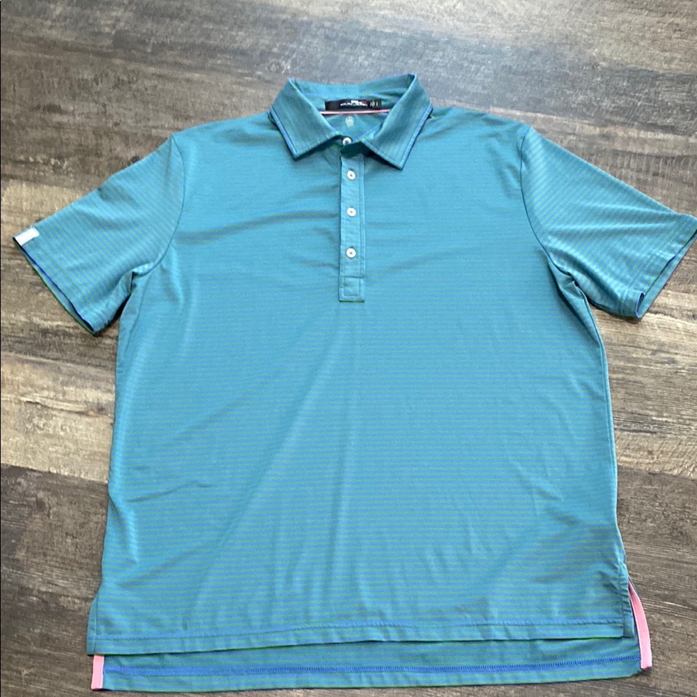RLX Ralph Lauren Men's Performance Striped Golf Polo Shirt Size Large